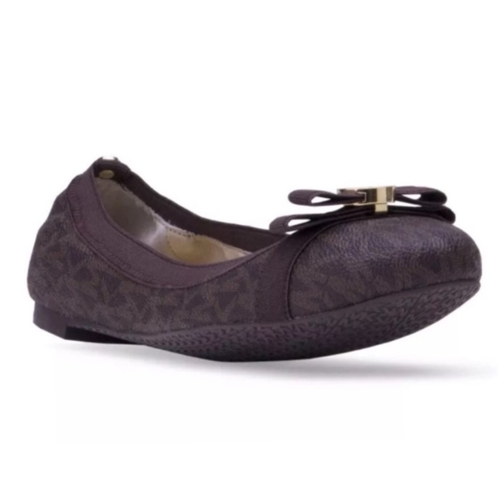 Michael Kors brown Dixie monogram ballerina flat- 8.5M